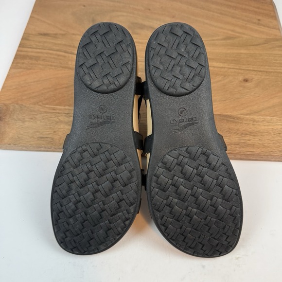 New $130 Womens Dansko Janice Leather Black Sandals Size 39 US 8.5-9 M - Picture 7 of 8